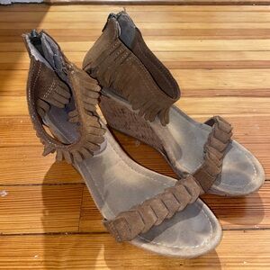 Minnetonka Wedge Moccasin Style Heels